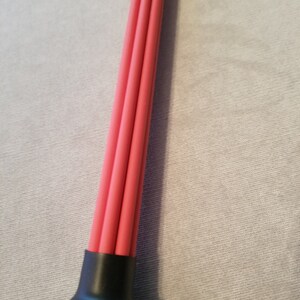 MultiCane red Delrin rods, black handle for BDSM impact play adjustable sting or thud. Vegan. Easy to clean. image 4