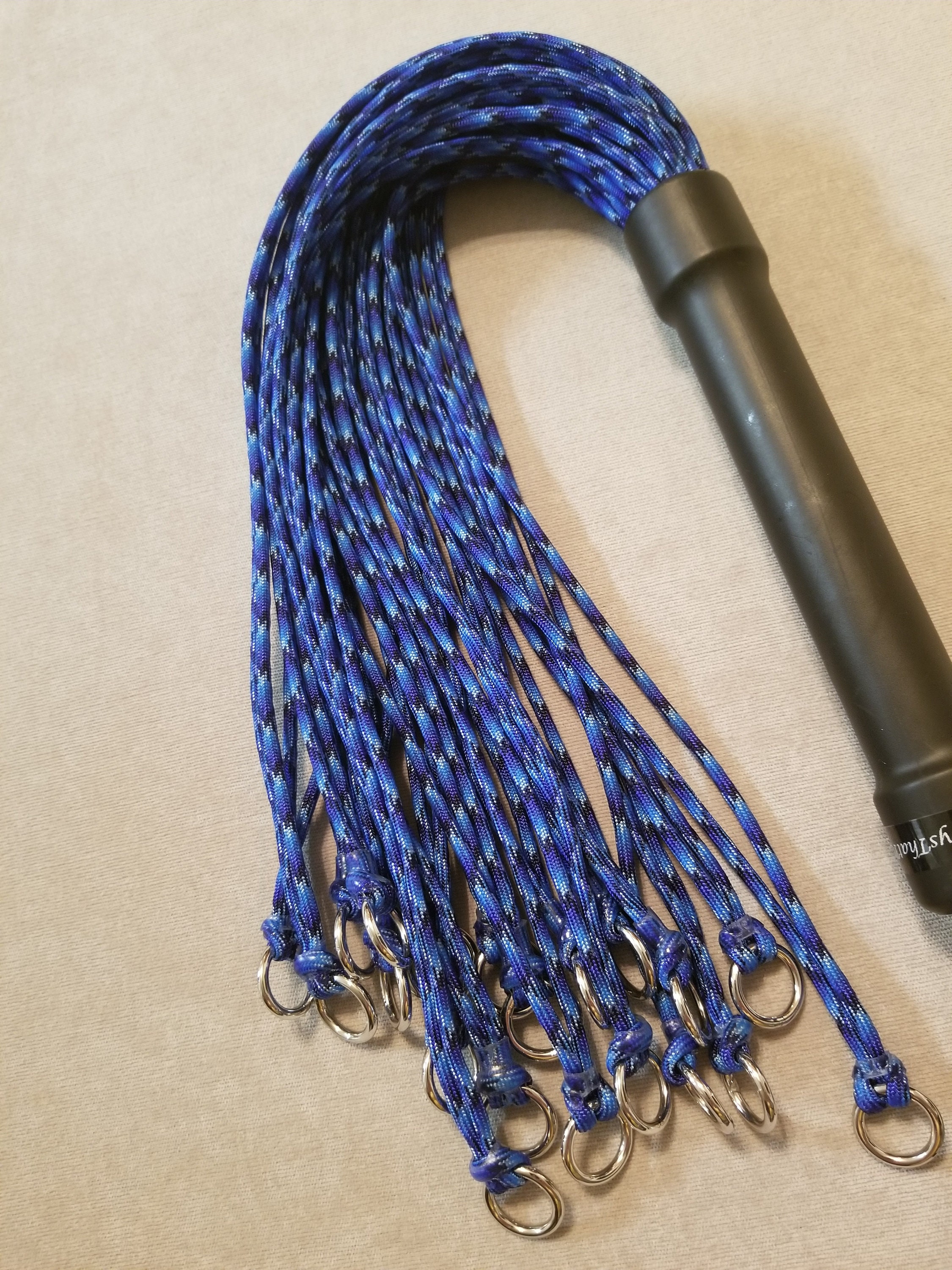 FPMR16B Paracord Flogger 16 Blues and Black With a Etsy
