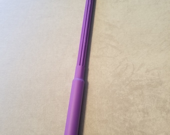 MultiCane purple Delrin rods, purple handle for BDSM impact play adjustable sting or thud. Vegan. Easy to clean.