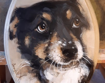 Custom Dog Painting on Canvas - Samoyed Painting - Acrylic Painting of Dog or Cat - Canvas Pet Portrait - Samoyed Art - Animal Painting