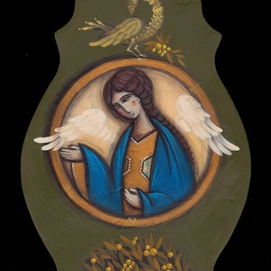 Religiöse Malerei Geschenk Religiöse Engel Malerei auf Holz christliche Geschenkideen orthodoxe Ikonenmalerei Heiliges Geschenk handgemalte Ikonen Bild 3