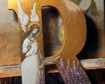 Religious Retirement Gift for Women - Personalized - Retirement Present - Angel Painting - Christian Gift for Pastor or Priest, Hand Painted