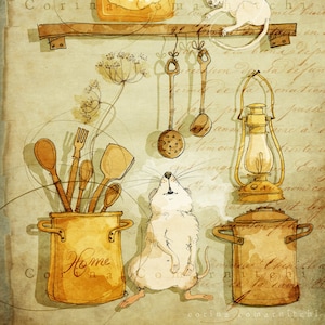 Keuken Muur Kunst, Cute Mouse Art, Poster, Afdrukbare Kunst voor kinderen, illustratie print voor kinderen, kwekerij Animal Print, Digitale Download afbeelding 1