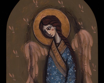 Religious Gift for Mothers Day Presents - Angel Painting on Wood - Christian Gift Mom - Retirement Gifts for Women - Icoane pe Lemn, Romania