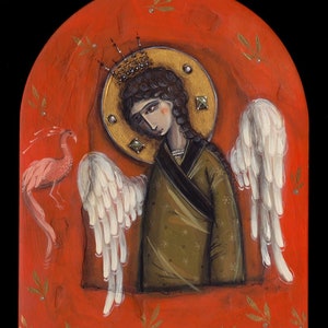 Angel Painting - Religious Painting on Wood - Religious Icon - Icone Ange - Angel Gift - Christian Gift - Romanian Art Gift - Painting Gift image 10