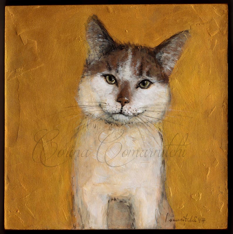 Cat Painting on Canvas Custom Acrylic Painting of Cat or Dog Pet Portrait Painting Cat Acrylic Painting Cat Art Custom Pet Canvas zdjęcie 8
