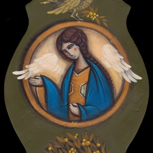 Religiöse Malerei Geschenk Religiöse Engel Malerei auf Holz christliche Geschenkideen orthodoxe Ikonenmalerei Heiliges Geschenk handgemalte Ikonen Bild 5