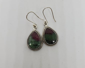 Green Zoisite Sterling Silver Earrings #3