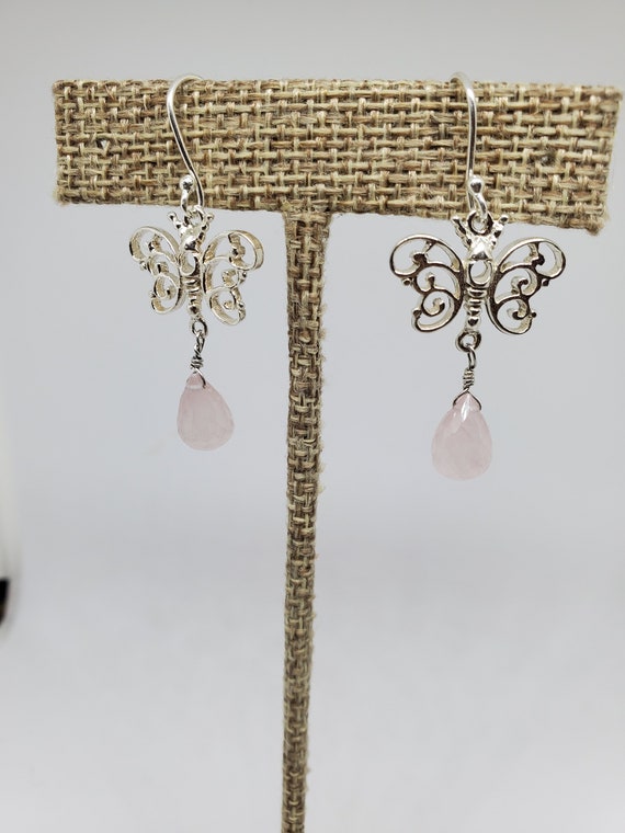 Boucles d'oreilles en argent sterling avec quartz lavande