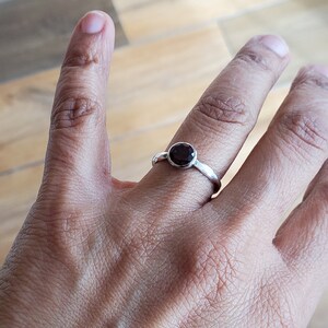 925 Sterling Silver Natural, Genuine Garnet Rings, Sizes 4, 5, 6, 7, 9