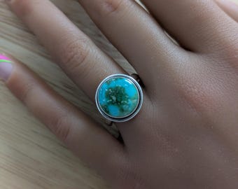 925 Sterling Silver Natural Sonoran Gold Turquoise Ring- size 10