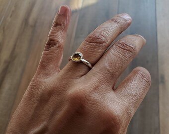 925 Sterling Silver Natural, Genuine Citrine Rings, Sizes 4 ,5 6, 7, 8, 9
