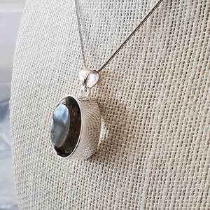 925 Sterling Silver Green Amethyst Pendant