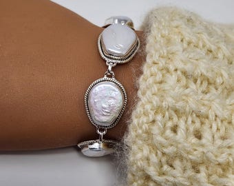 925 Sterling Silver Natural Pearls Bracelet