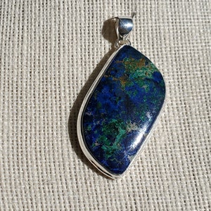 925 Sterling Silver Azurite Malachite Pendant