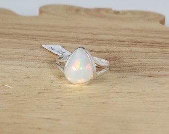 925 Sterling Silver Natural Ethiopian Opal Ring, size 9