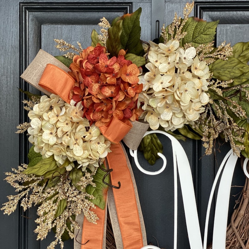 Fall Wreath Front Door Wreath Monogram Wreath Wreath With Etsy