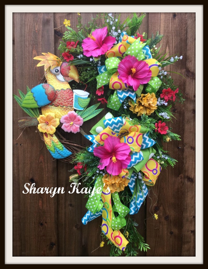 Sharyn Kaye S Parrot Wreath Tropical It 5 Image 0