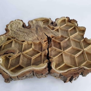 Victoria BC Coastline Geometric 3D Topographical Wood Carving