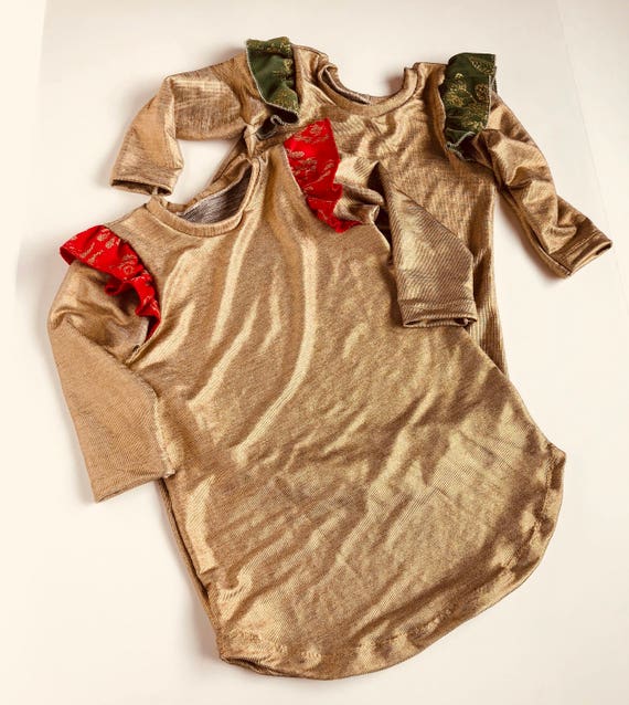 metallic gold outfit