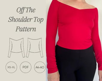 Sweetheart Off-The-Shoulder-Top, PDF-Schnittmuster - XS bis XL