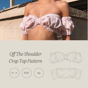 Off The Shoulder Crop Top PDF Sewing Pattern (XS-XL)