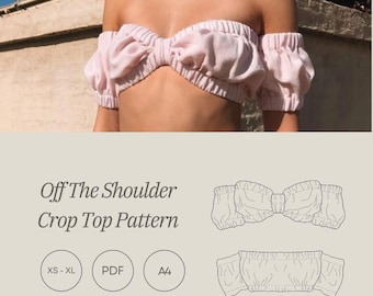 Off The Shoulder Crop Top PDF Sewing Pattern (XS-XL)