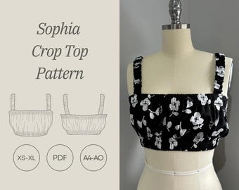 Sophia Crop Top PDF Schnittmuster - XS bis XL