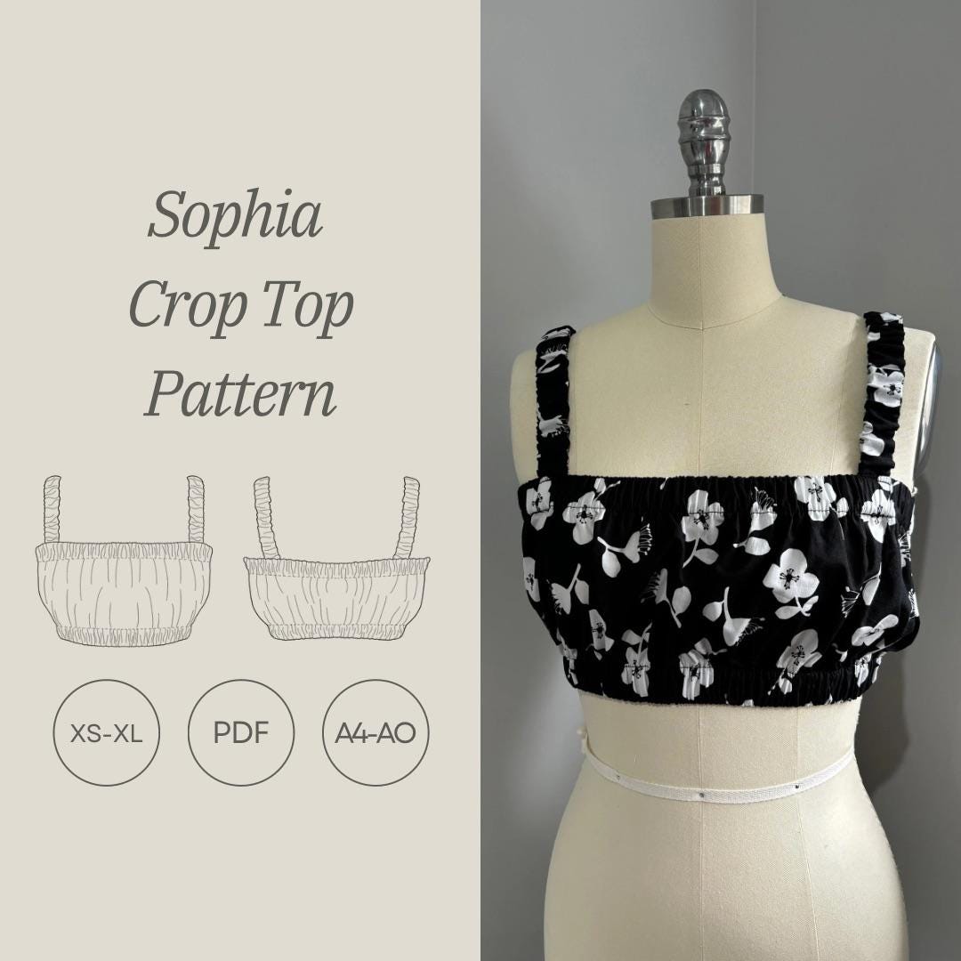 Sophia Crop Top PDF Sewing Pattern - XS to XL - Etsy