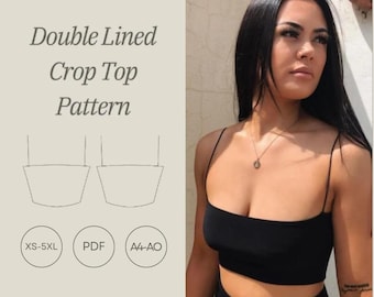 Doppelt gefüttertes Crop Top PDF Schnittmuster (XS-5XL)