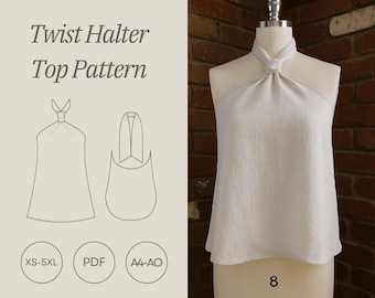 Twist Neckholder Top PDF Schnittmuster (XS-5XL)