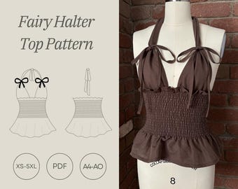 Fairy Halter Top PDF Pattern (XS-5XL)