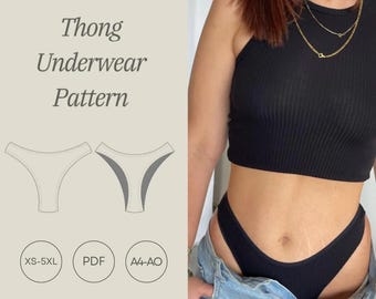 Thong Underwear Bottoms PDF Sewing Pattern (XS-5XL)