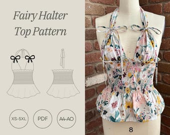 Fairy Neckholder Top PDF Schnittmuster (XS-5XL)
