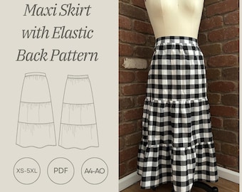 Taillierter Maxi Rock PDF Schnittmuster (XS-5XL)