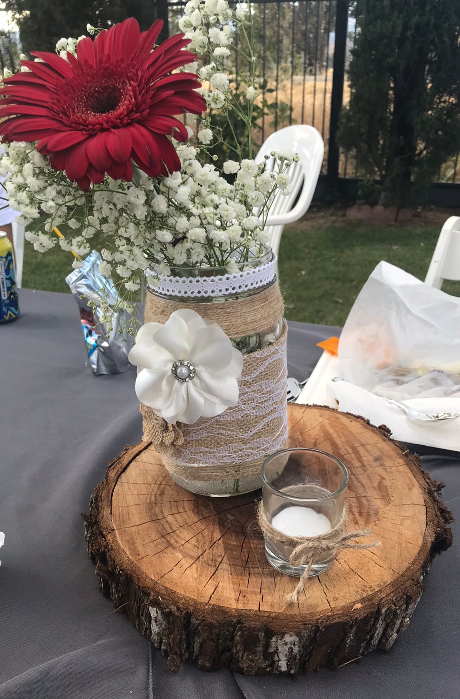 10x Burlap and Lace Rustic Wedding/bridal Shower Centerpieces - Etsy