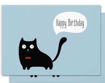 Printable Cat Birthday Card. Cute Cat Birthday Card. INSTANT DOWNLOAD. Cat Birthday Card. Cat Lover Card. Happy Birthday. Digital Cat Card.