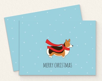 Printable Tricolor Corgi Christmas Card. Corgi Merry Christmas Card. Dog Christmas Card . Corgi Holiday Card. DIY Corgi Christmas Card.