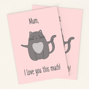 Printable Cat Mother's Day Card Digital Love Mum - Etsy