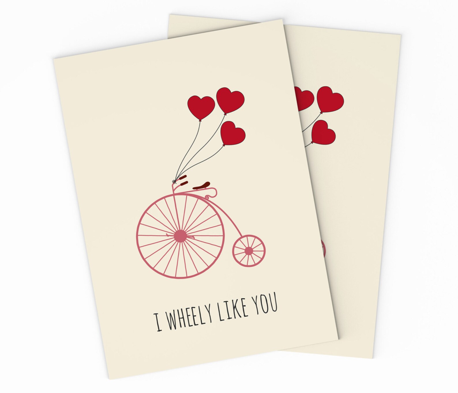 Bicycle Valentines Card Printable Love Card Funny Etsy
