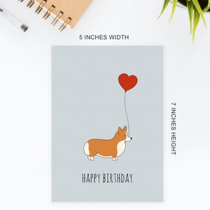 PRINTABLE Corgi Birthday Card Corgi Card Birthday Card for - Etsy