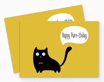 Printable Funny Cat Birthday Card. Digial Cat Birthday Card. Cute Cat Birthday Card. Happy Birthday Card. Instant Download. Cat Lover Card.