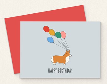 Printable Corgi Happy Birthday Card. Corgi Birthday Card. Happy Birthday Corgi. Dog Birthday Card. Card For Dog Lovers. Corgi Greeting Card.