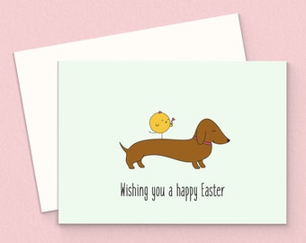Printable Dachshund Easter Card. Dog Easter Card. Happy Easter Card. Sausage Dog Easter Card, Digital. Easter Printable. Instant Download.