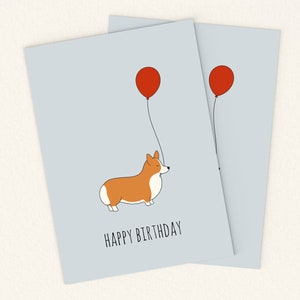 Printable Birthday Corgi Card. Digital Dog Birthday Card. Kids - Etsy