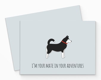 Printable Husky Card. Digital Husky Card. Blank Card Friend. Dog Greeting Card. Card for Best Friend. Funny Animal Card. Love Husky Card.