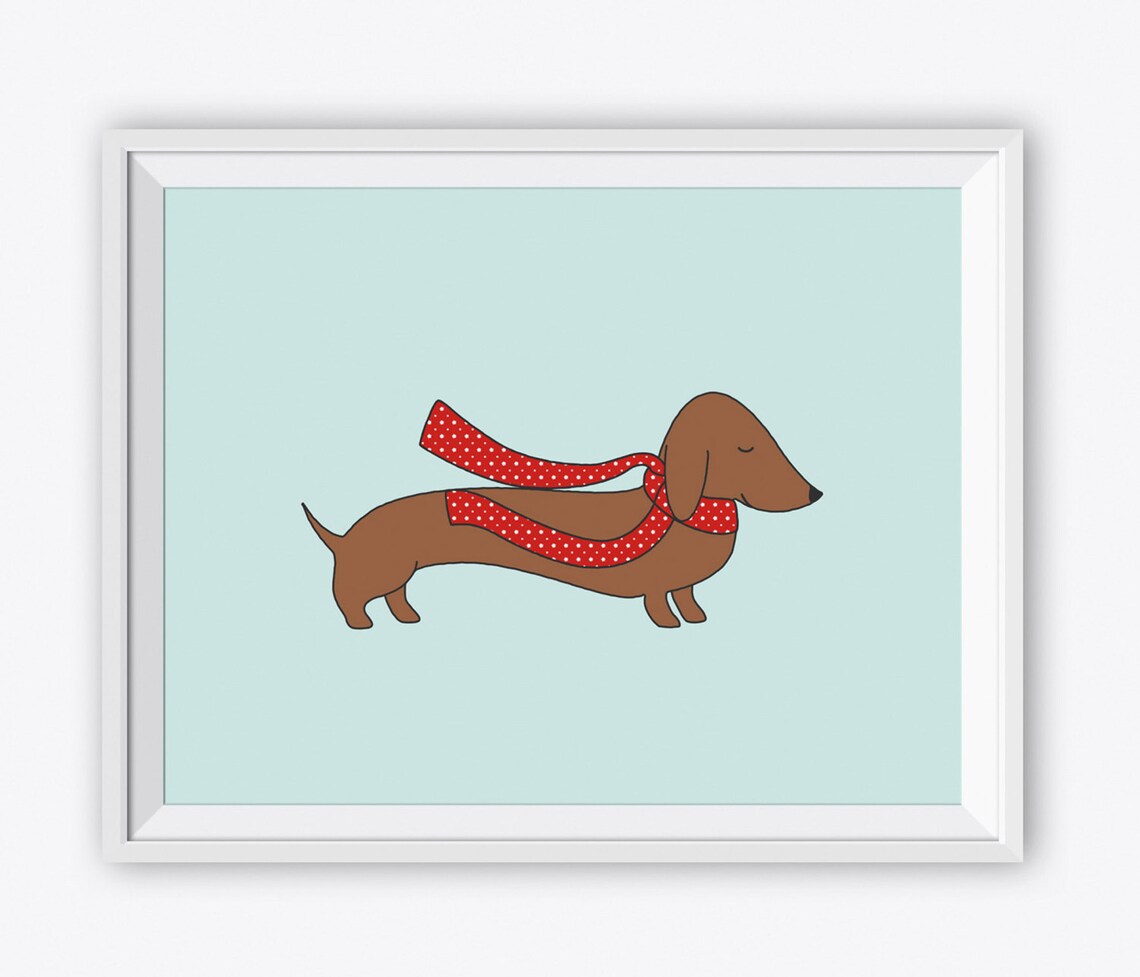 Printable Dachshund Art Print Digital Dachshund Wall Art. - Etsy