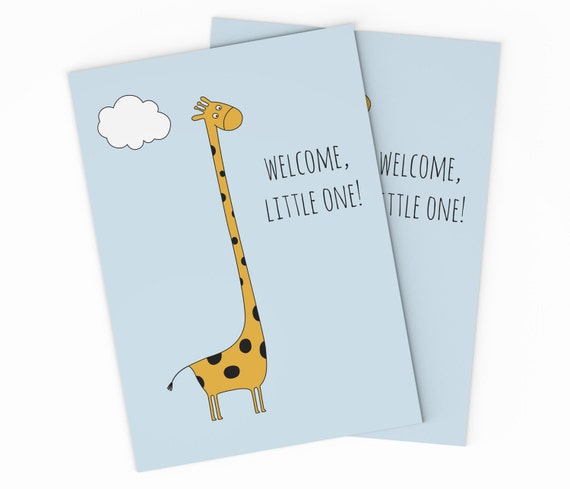 printable giraffe new baby card congratulations baby card etsy