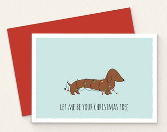 PRINTABLE Sausage Dog Christmas Card. Digital Dachshund Christmas Card. Funny Dog Christmas Card. Funny Dachshund Card. Instant Download