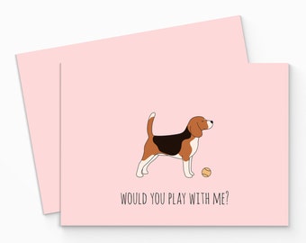 Printable Beagle Card - Digital Beagle Card - Cute Dog Greeting Card - Printable Dog Card - Funny Beagle Card - Card for Dog Lovers